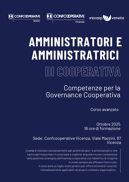 Corso avanzato per amministratori e amministratrici di cooperative