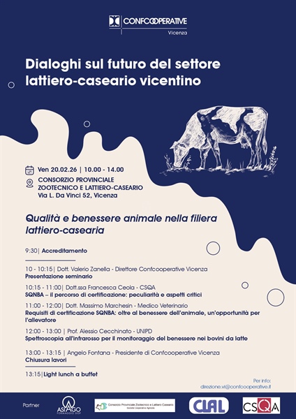 Dialoghi sul futuro del latte vicentino: il primo appuntamento dedicato a qualità e benessere animale