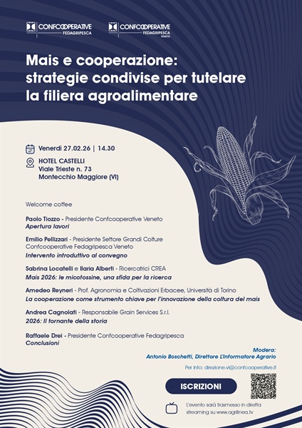 Mais e cooperazione 2026: a Montecchio Maggiore il convegno sulla filiera agroalimentare